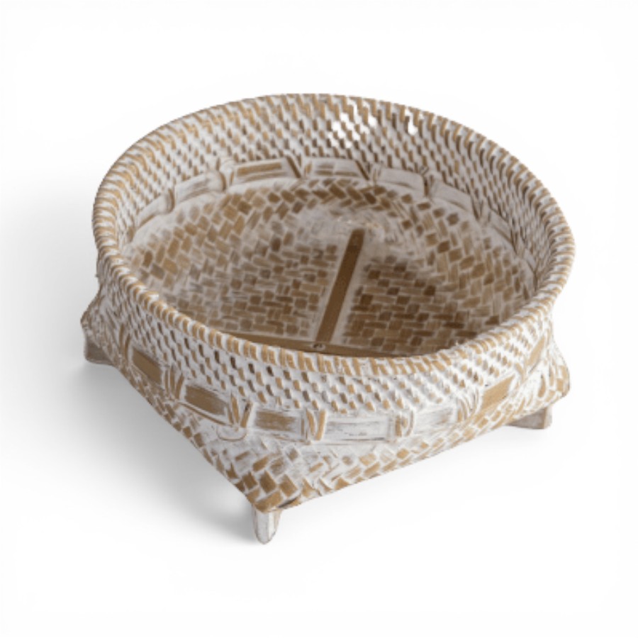 NIRMALA - BASKET RATTAN ROUND NATURAL SMALL D22