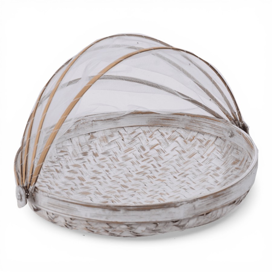 NADOR  - BASKET SMALL WITH TUTUP ROUND WHITE D25