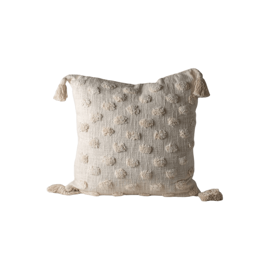 SREEPUR - CUSHION COVER TUFTED COTTON WITH TASSELS 50X50