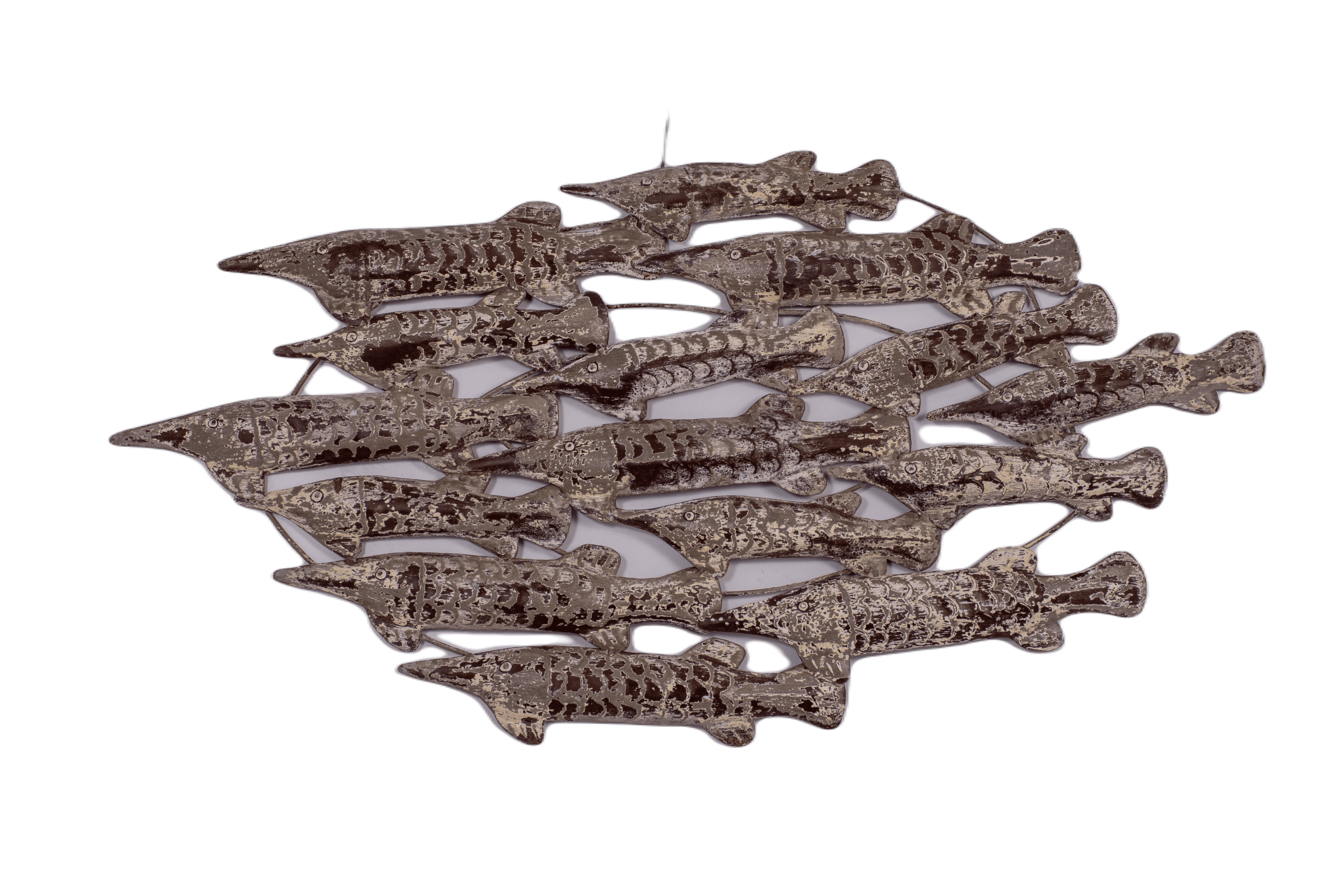 MAYA - WALL PANEL DECO FISH WHITE GRAY WASH 100 X 50 CM