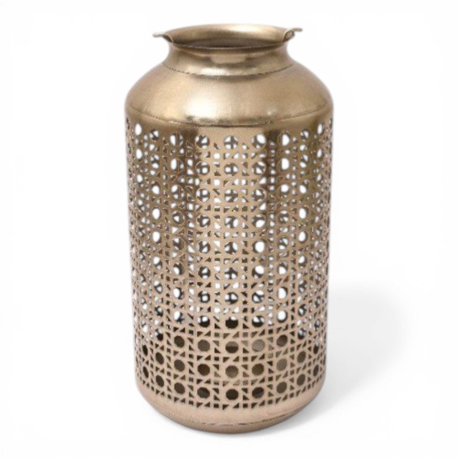 CHAMPA  - LANTERN METAL WITH CUTTING NICKEL ANTIQUE SILVER  BIG D18XH38
