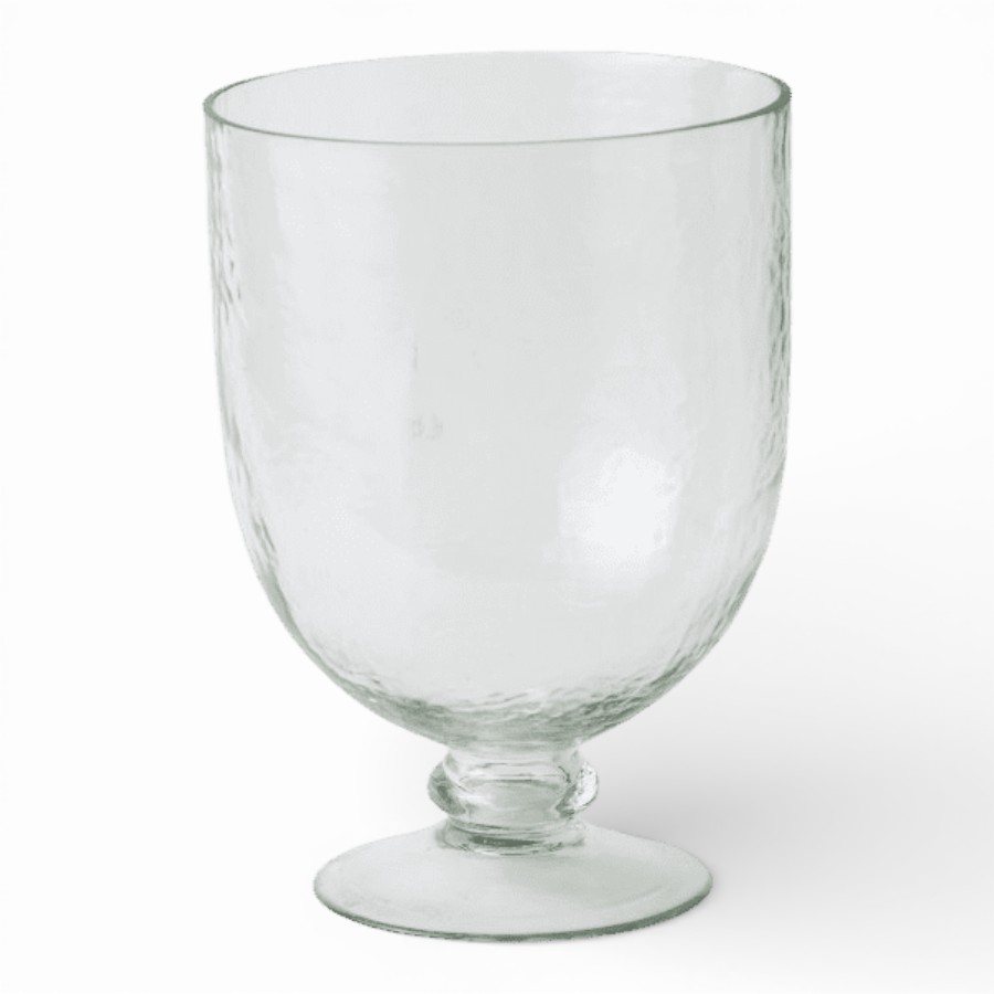 MANGA - CANDLE HOLDER HAMMERED GLASS 24X17
