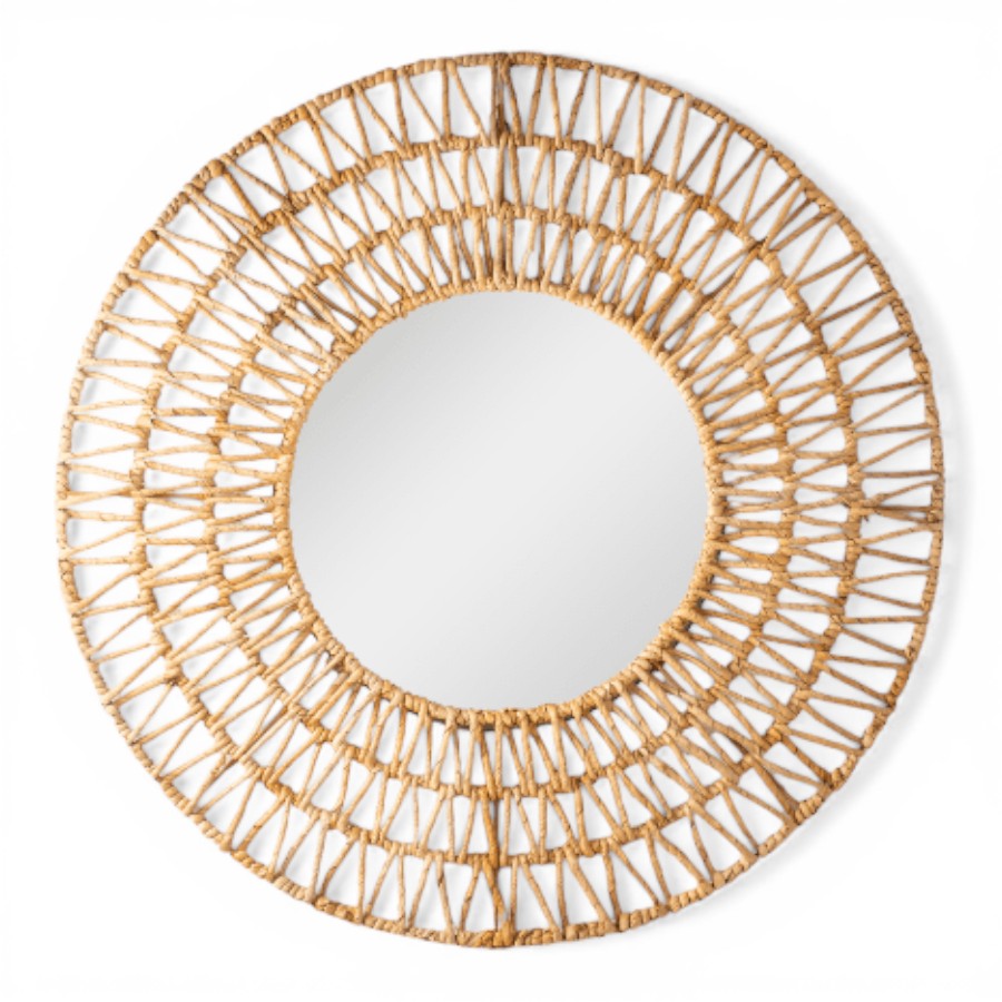 SWIEL - MIRROR FRAME RATTAN AND METAL D80