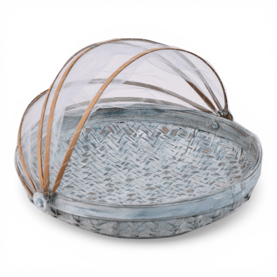 NADOR - BASKET LARGE WITH TUTUP ROUND GREY D34
