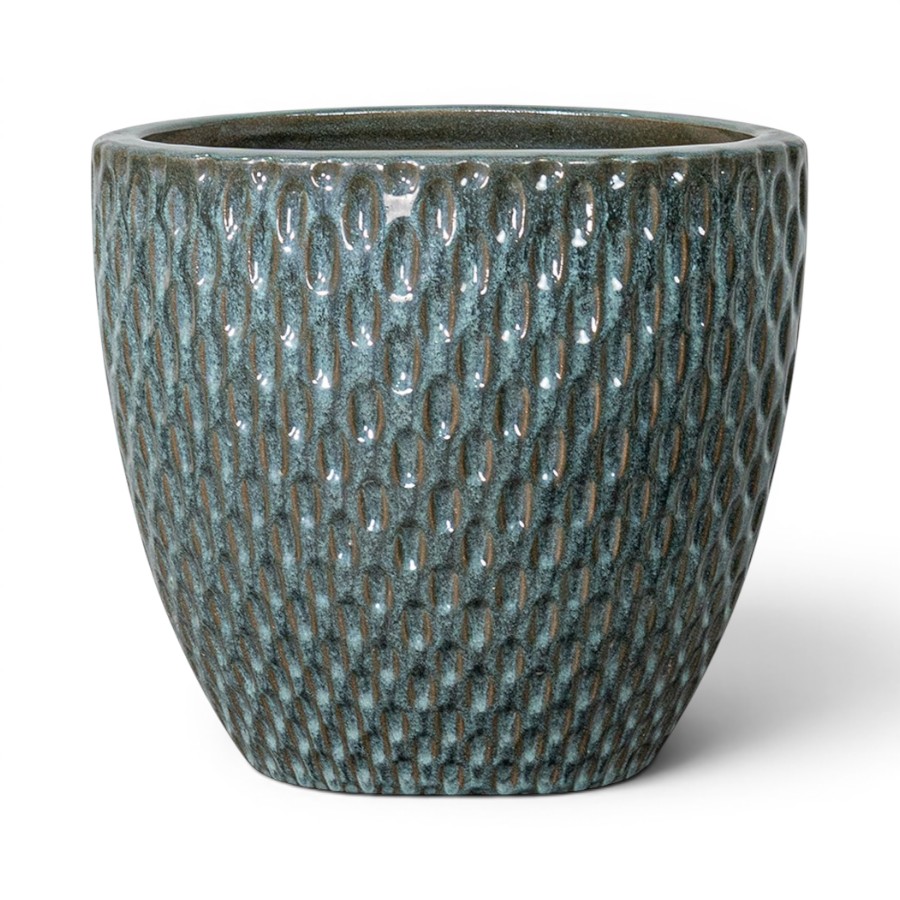 PLANTER CHERUT  GLAZED MOSS GREEN MEDIUM D28H25