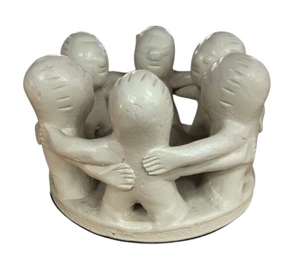MANI - CANDLE HOLDER 6 PERSON TERRACOTA CREAM D18 H13