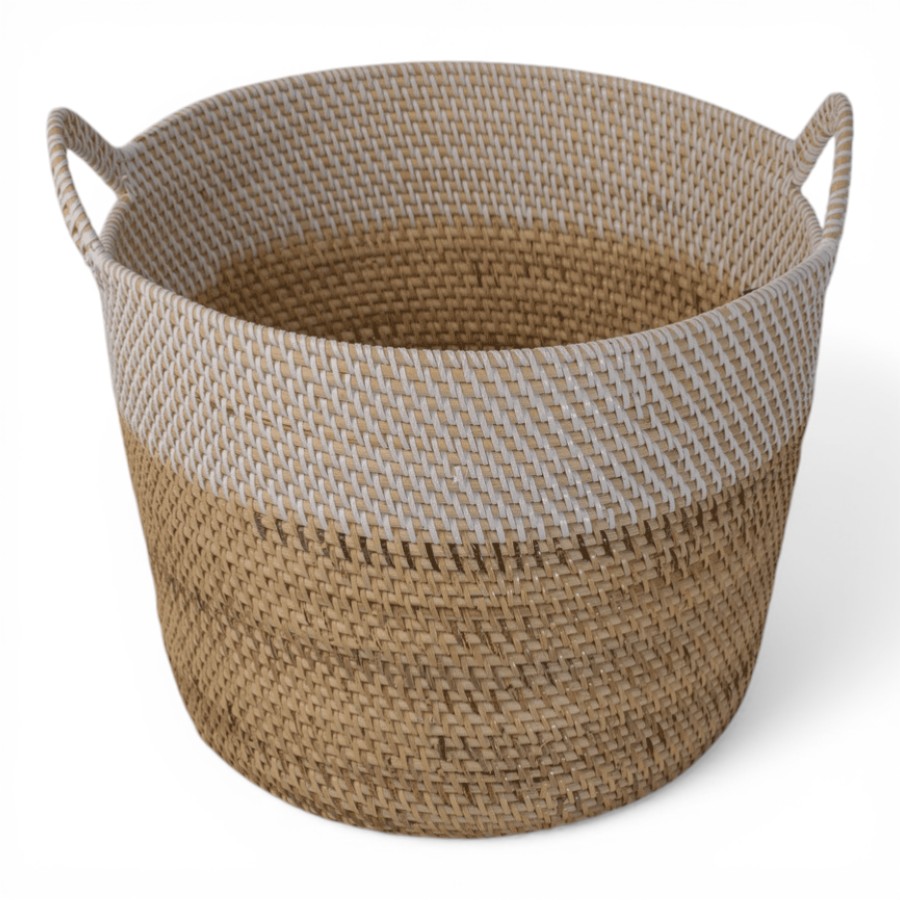 CARVI - BASKET RATTAN WHITE 35 D 30 LARGE