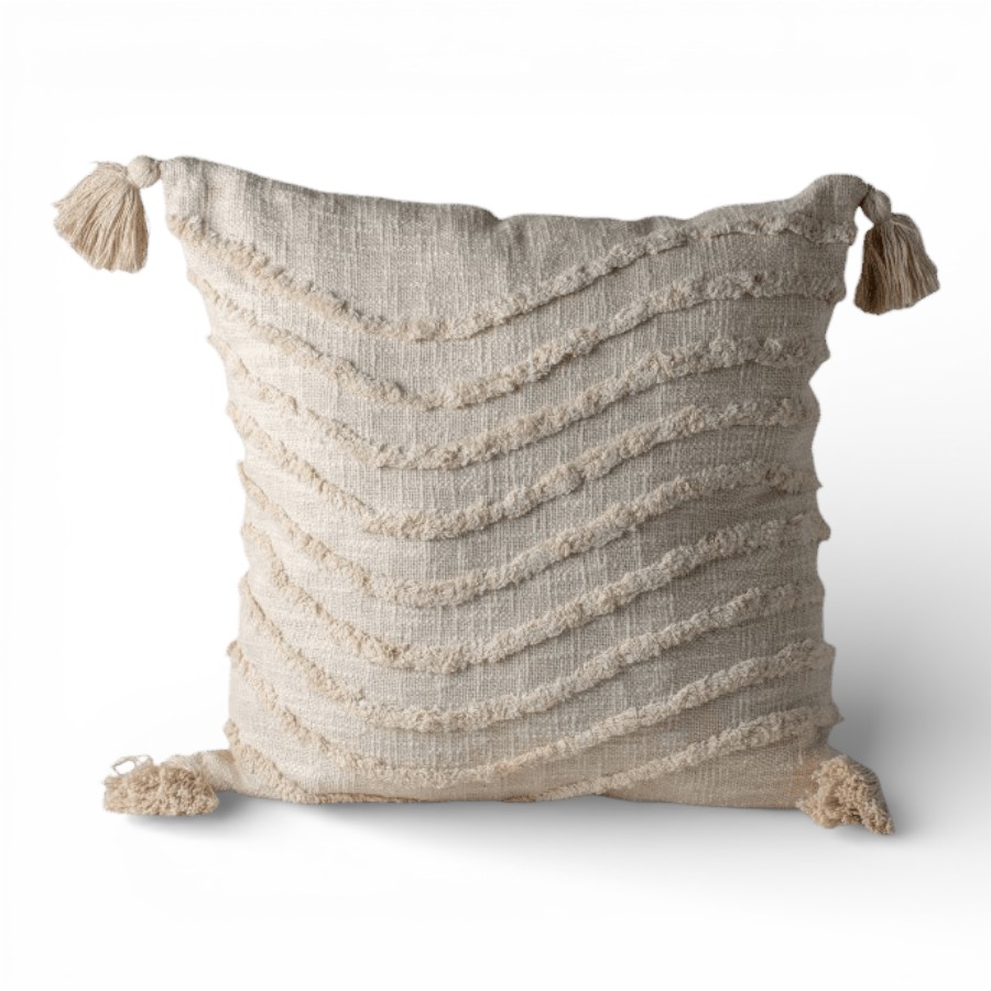 CUMILA - CUSHION COVER TUFTED COTTON WITH TASSELS 50X50