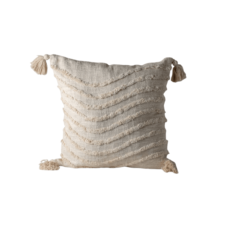 CUMILA - CUSHION COVER TUFTED COTTON WITH TASSELS 50X50