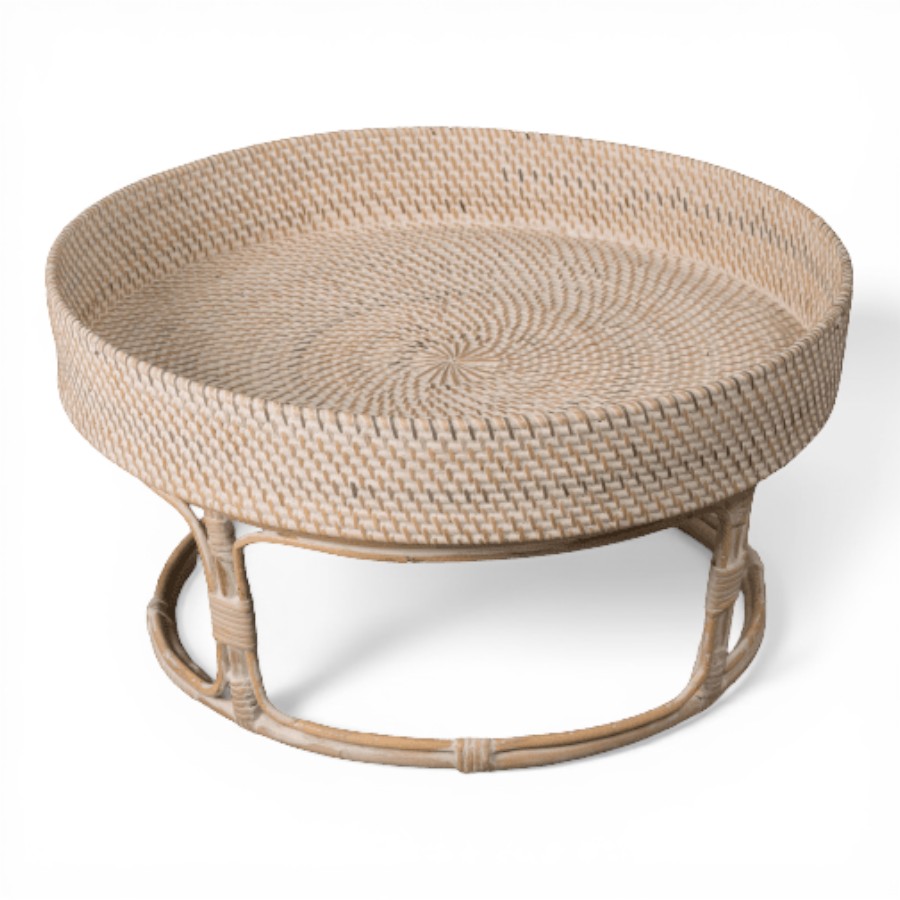 FALALA - TRAY ON STAND RATTAN D50 X H26