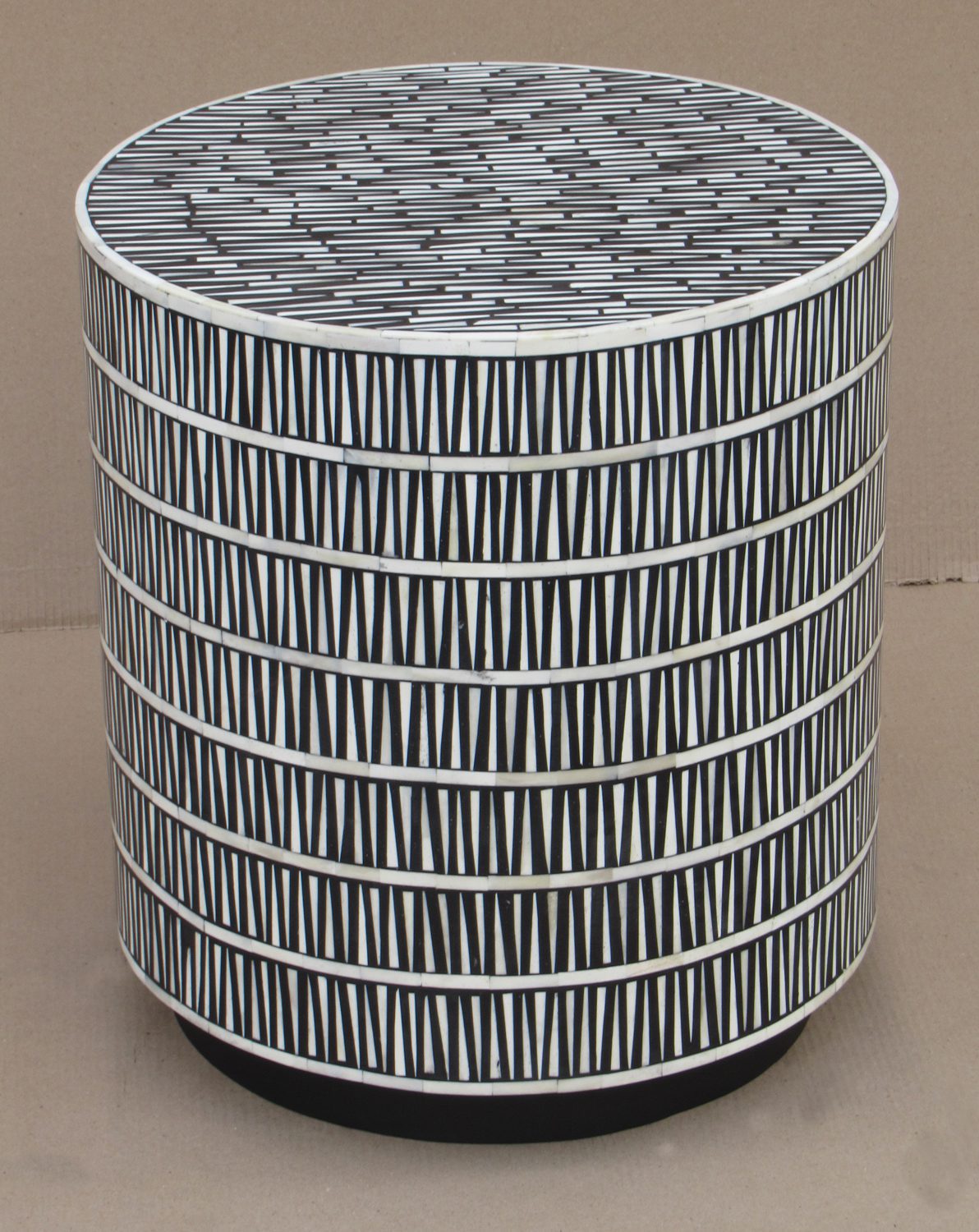 NANSI - SIDE TABLE WOOD INLAY FITTED D45 X H 50 CM