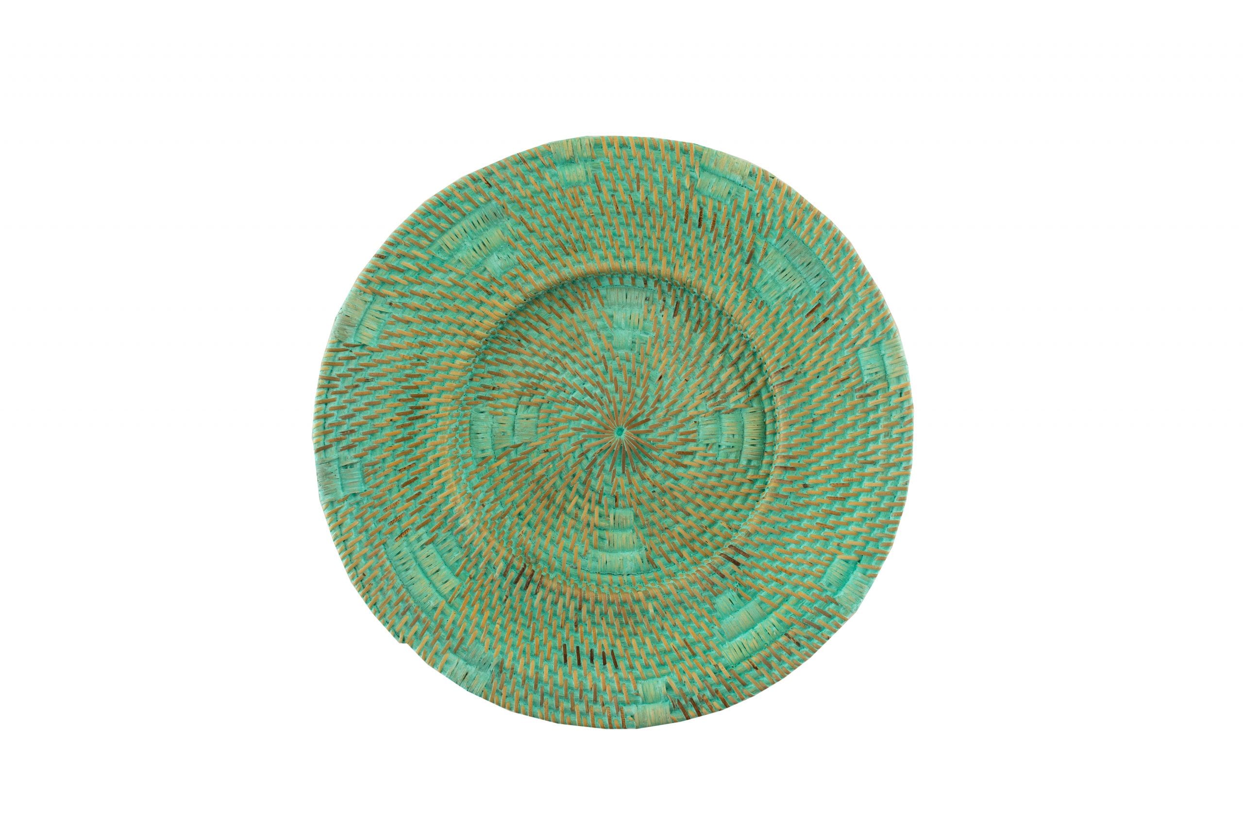 CELESTE - WALL DECO RATTAN TURQUOISE D 40