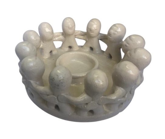 ZAO - CANDLE HOLDER 12 PERSONS TERRACOTTA CREAM D29H14