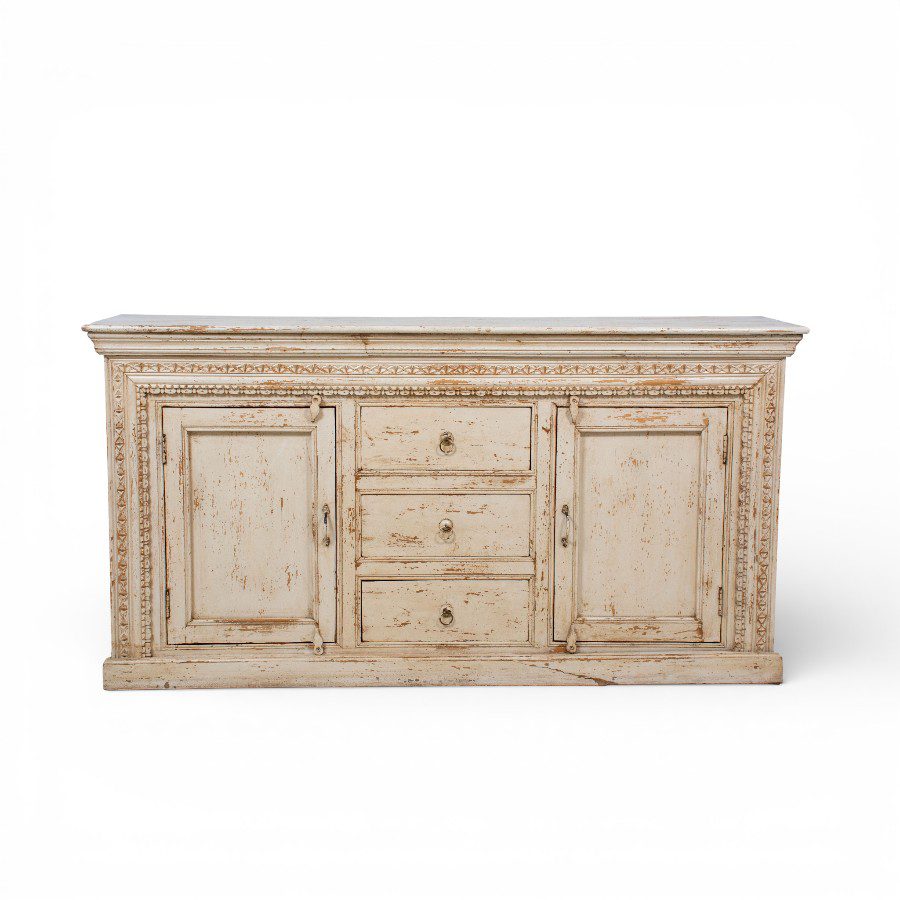 BUNDI - SIDEBOARD WHITE 3 DRAWERS AND 2 DOORS 162X42XH85