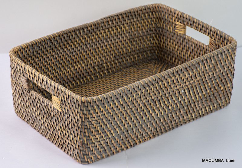 BASKET GREY RATTAN MEDIUM 40X26XH24