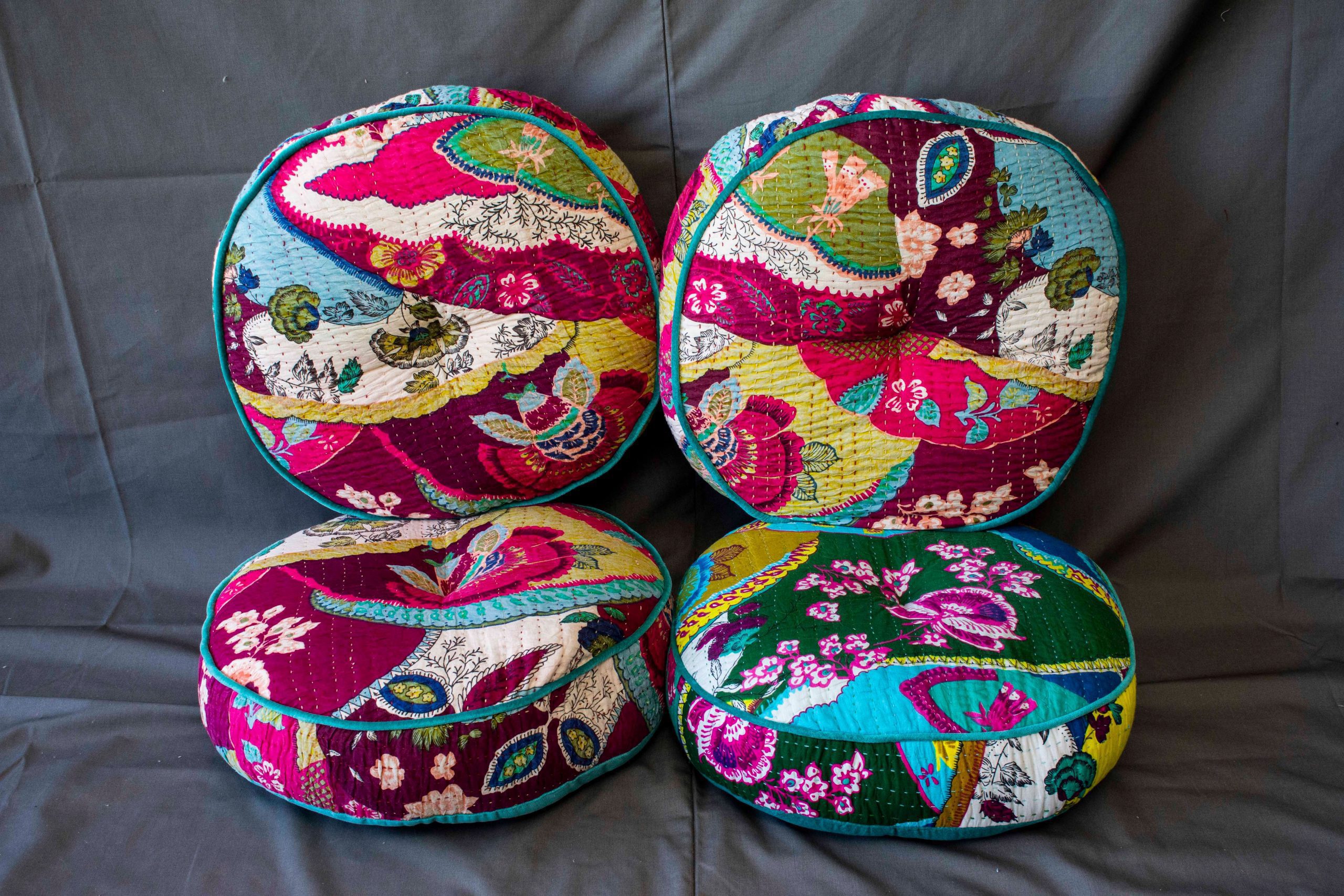 ALOE VERA - POUFFE ROUND GADDI PRINTED GUDARI D 50 X H 10 CM