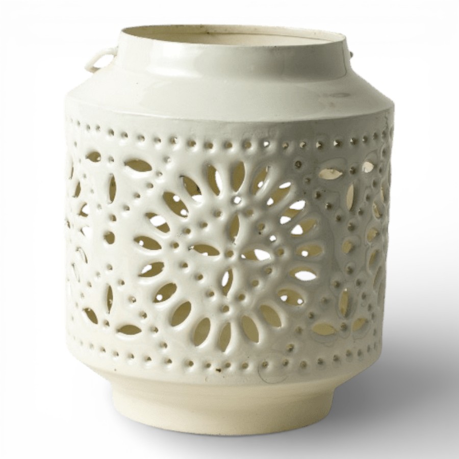 HAIPUR - LANTERN IRON WITH HANDLE CREAM 18X20