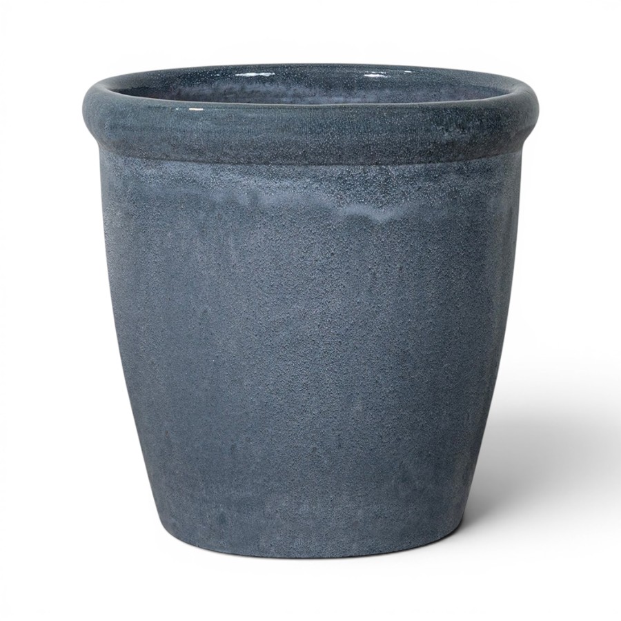 PLANTER QUATR GLAZED ELEPHANT GREY SMALL D28H28