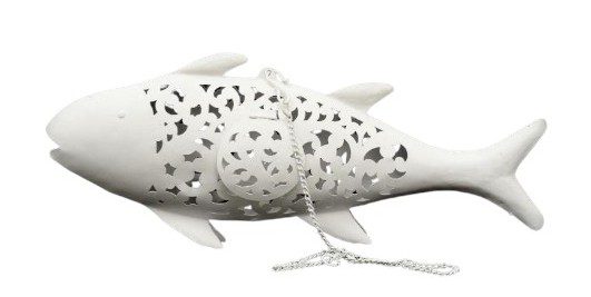 FULKI  - PENDANT FISH METAL HANGING WHITE 74 X 9 X H 27