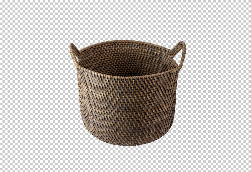 MONBASA - BASKET WITH HANDLES GREY LARGE D30XH24