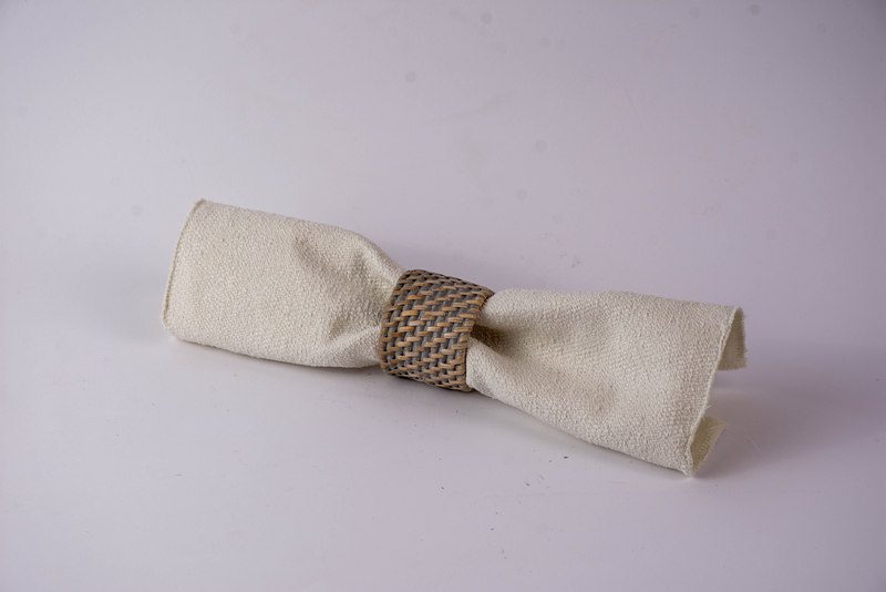 HAMAMELIS - NAPKIN HOLDER RATTAN GREY ROUND 4.5 CM