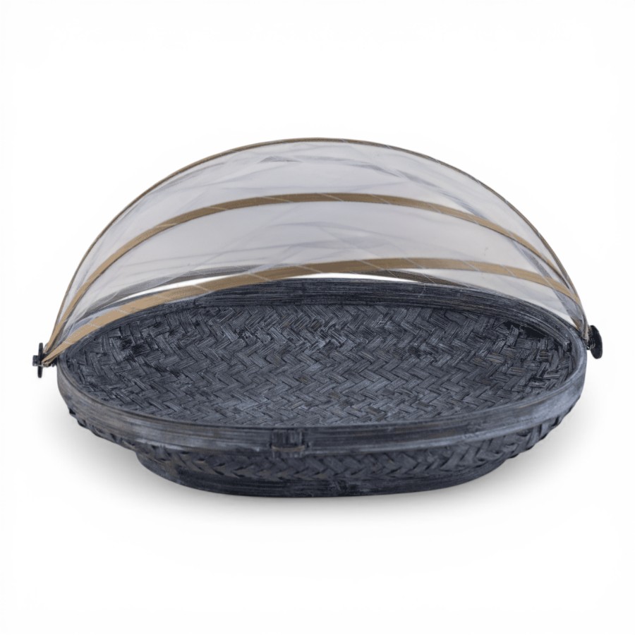 KENITRA - BASKET 3829 WITH TUTUP OVAL GREY LARGE