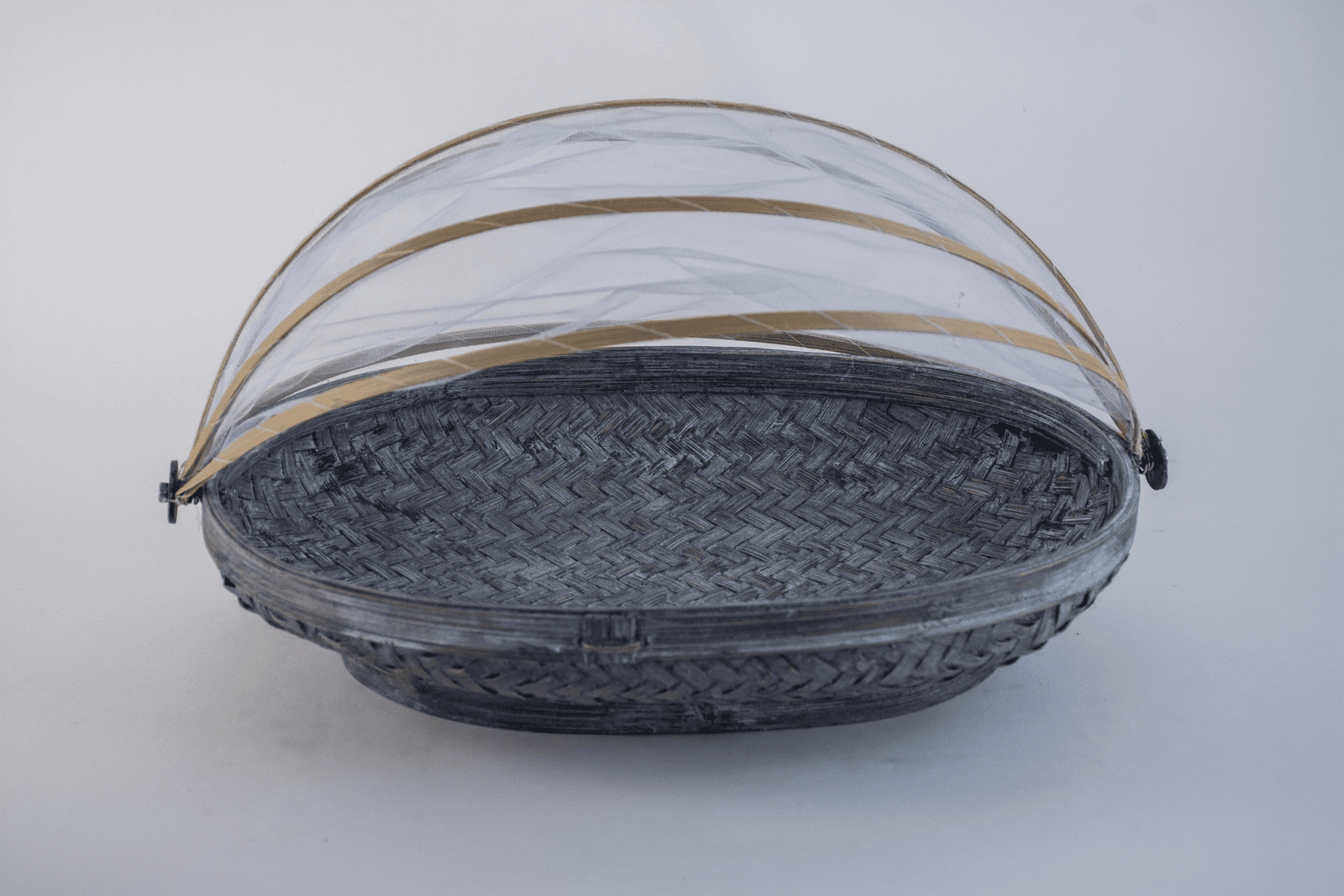 KENITRA - BASKET 3829 WITH TUTUP OVAL GREY LARGE