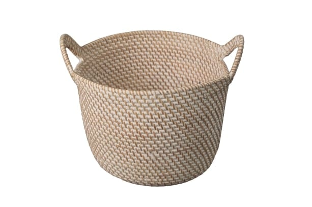 CURRY - BASKET RATTAN WITH HANDLES MEDIUM NATURAL 24 X 20