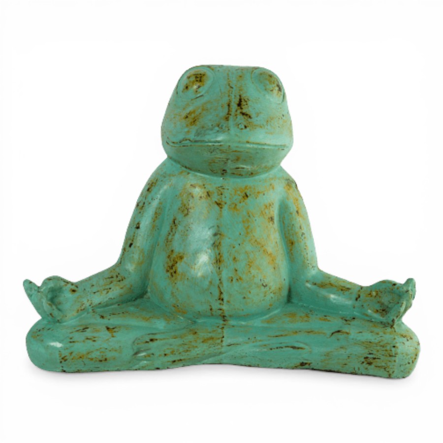 HOLLY - FROG MEDITATION STATUE GREY 50XH38