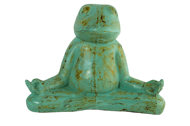 HOLLY - FROG MEDITATION STATUE GREY 50XH38