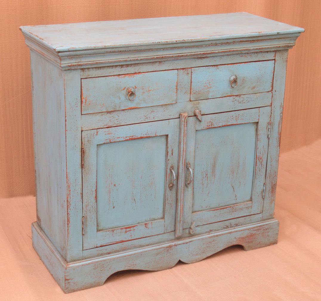 ENDELION - SIDEBOARD BLUE WITH 2 DOORS AND 2 DRAWERS 99L X 40 W X 90H CM