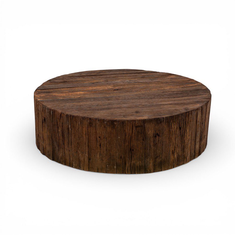 BHUJ - COFFEE TABLE ROUND ROUGH WOOD D100 X H30