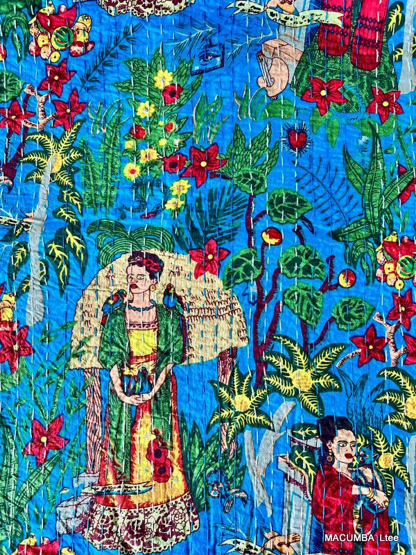 JAALIS - BEDCOVER LIGHT BLUE PRINTED FRIDA 145X215