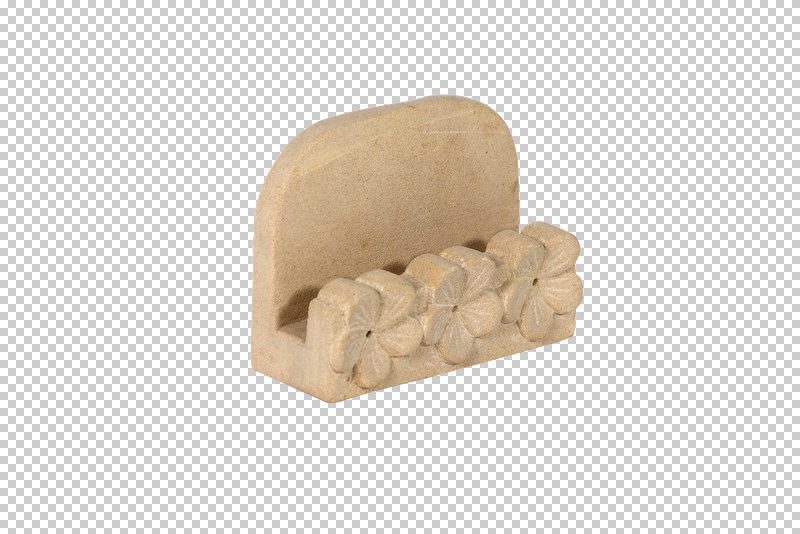 KASSEL - CARD HOLDER 3 FLOWERS WHITE SAND 12 X 9 CM