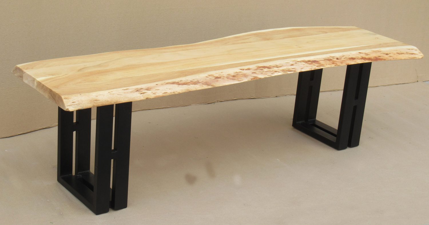 DANICA - BENCH WOOD WITH METAL BASE 160 X 45 X H 45 CM