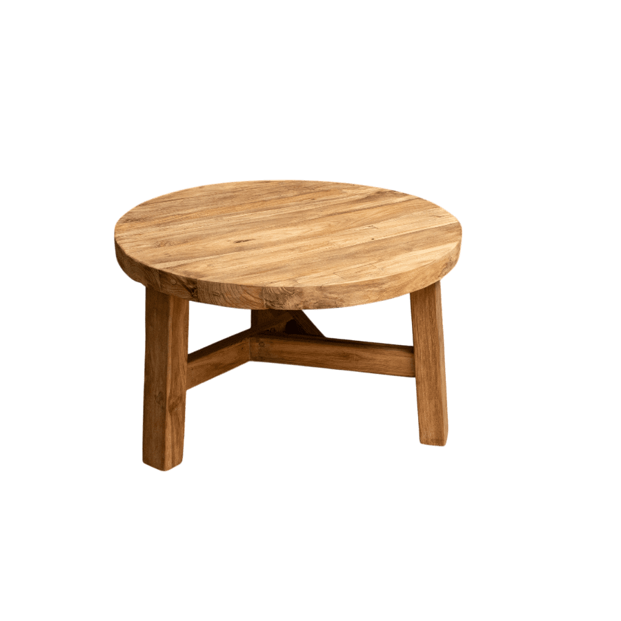 METOCHI - COFFEE TABLE NESTING SHORT RUSTIC RECYCLE TEAK D60H36