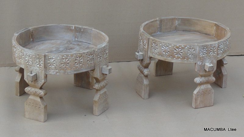 ZOYA - SIDE TABLE WHITE WASH D50 H 35