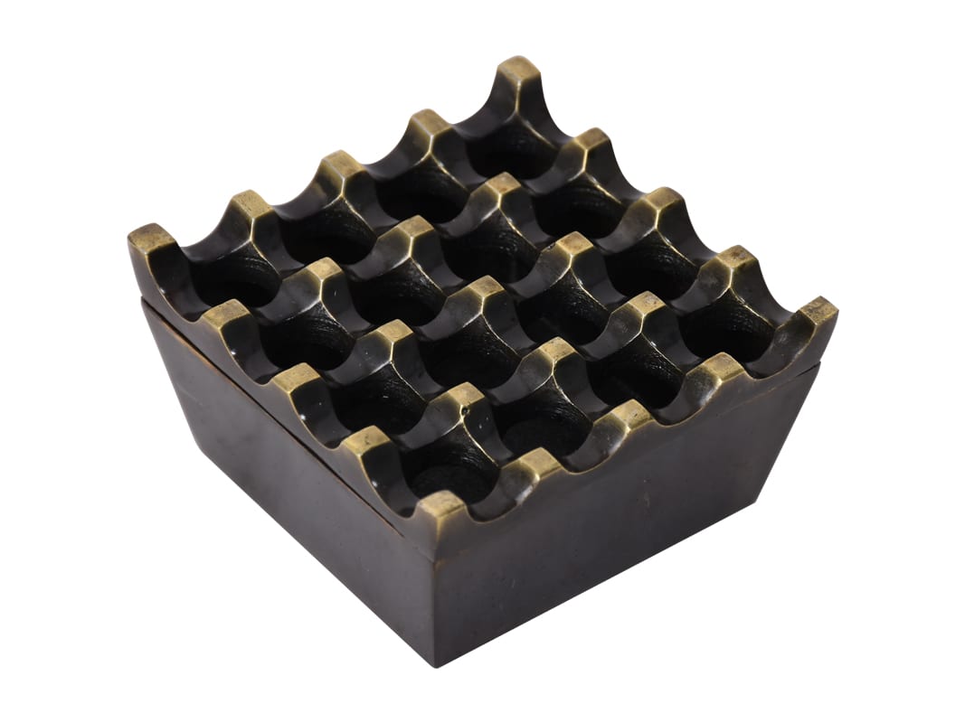 BRASSENS - ASHTRAY METAL SQUARE BLACK ANTIC
