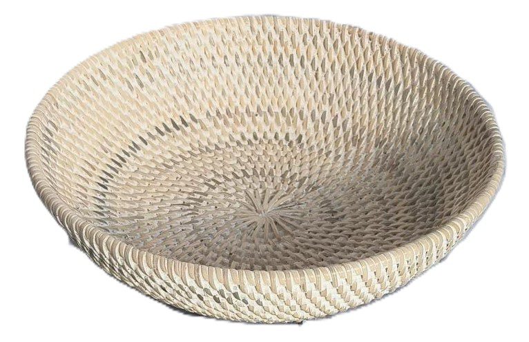 BURNET - BASKET RATTAN ROUND WHITE WASH D24XH8