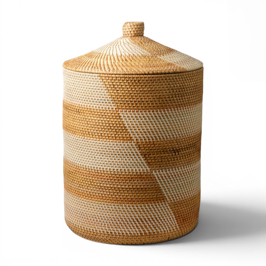 BASKET WHITE & NATUREL 40 X 50 - ROMARIN