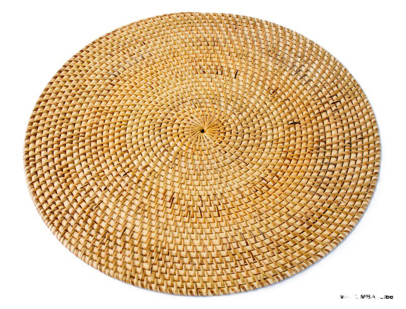 PLACEMAT ROUND FULL NATURAL RATTAN D35