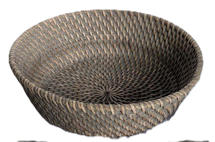BURNET - BASKET RATTAN ROUND GREY D24XH8