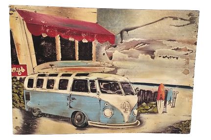 VENETIA - PANEL WOOD PAINTED COMBI VW VAN 70 X 100 CM