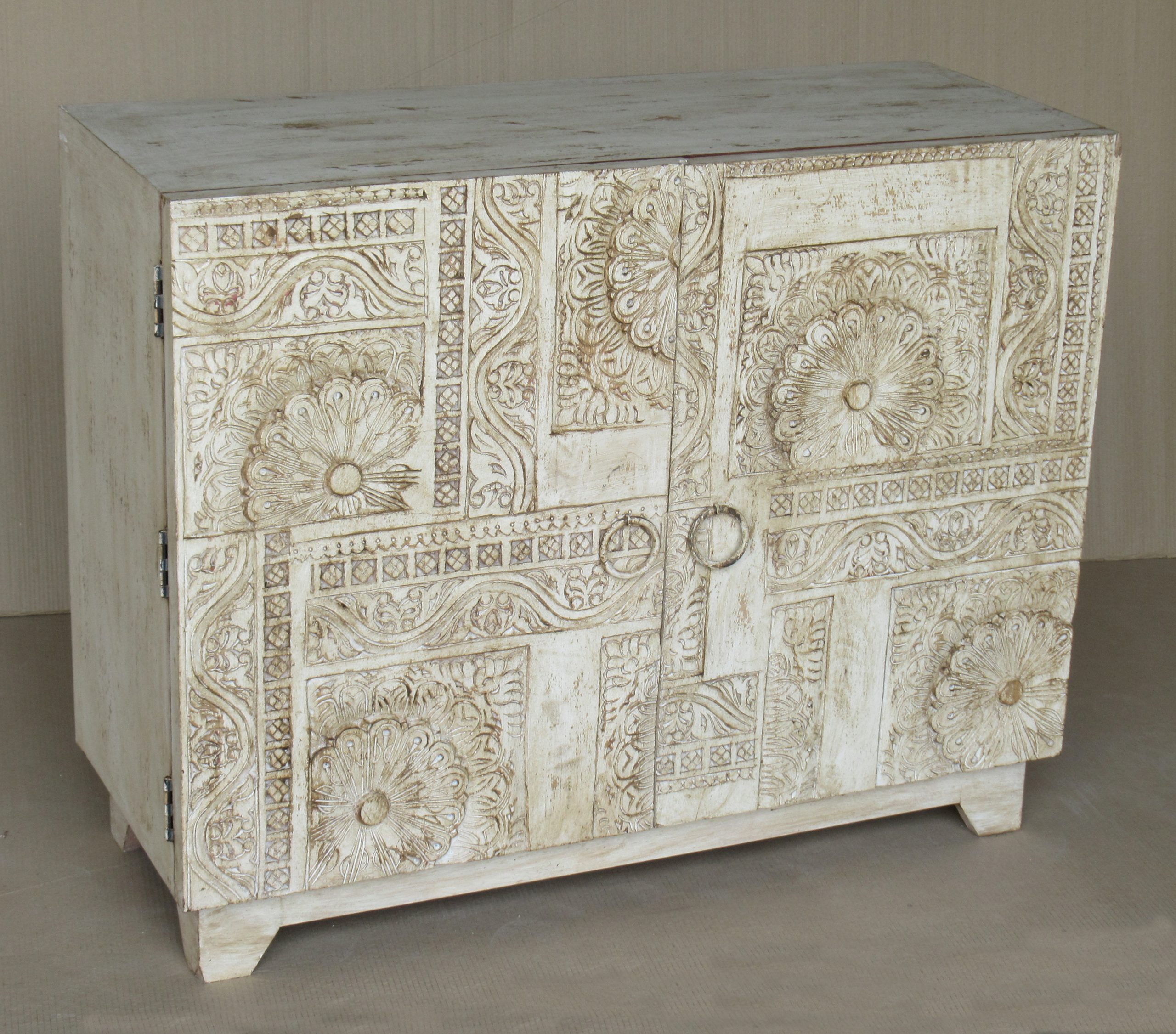 NITZANA - SIDEBOARD WOOD WHITE FINISH 2 DOORS 80 X 39 X H 100 CM