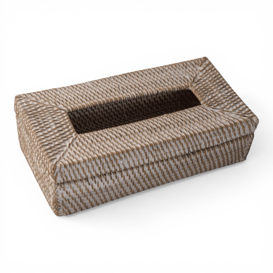 SUZON - TISSUE BOX RATTAN WHITE 28 X 15 X H 8 CM