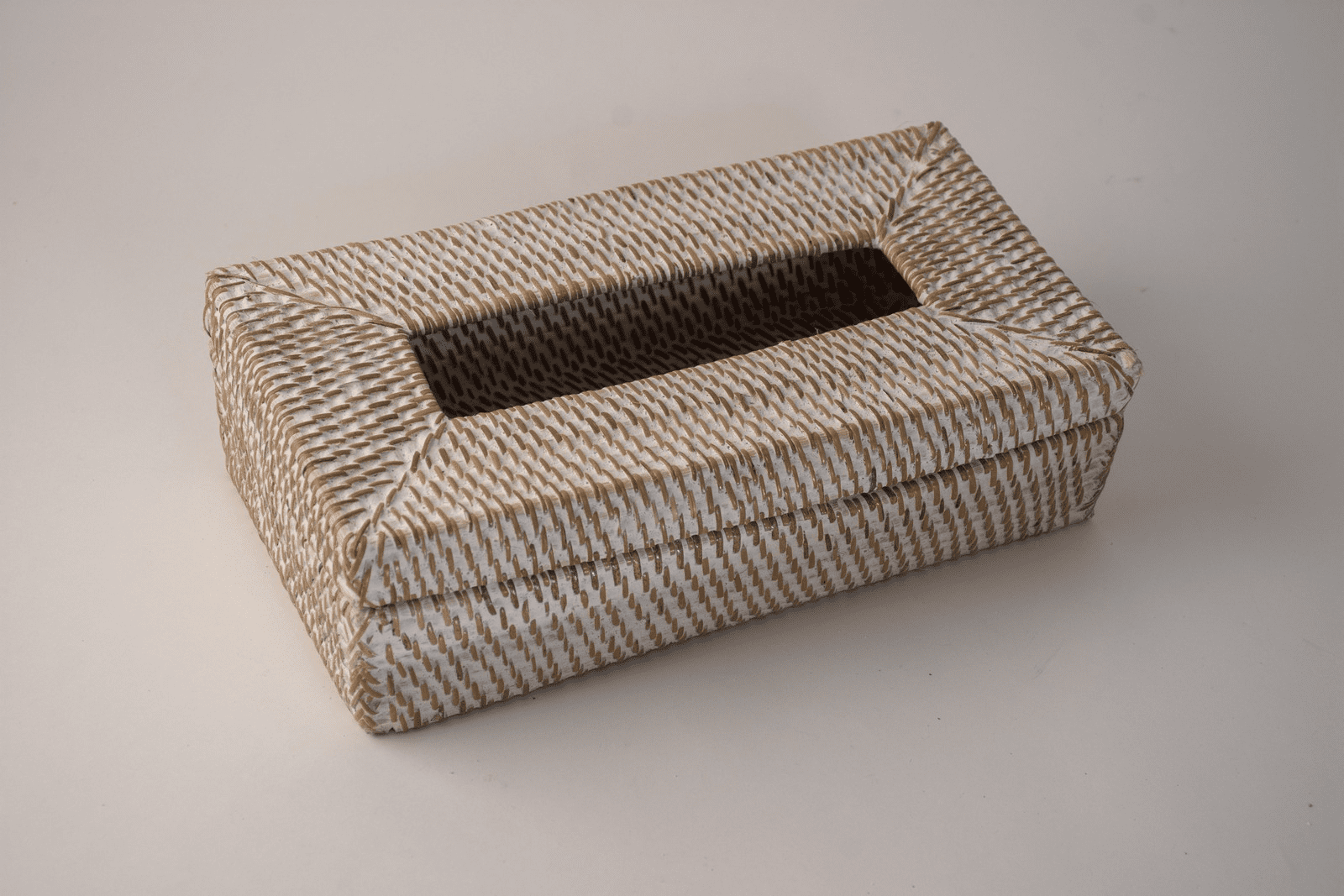 SUZON - TISSUE BOX RATTAN WHITE 28 X 15 X H 8 CM