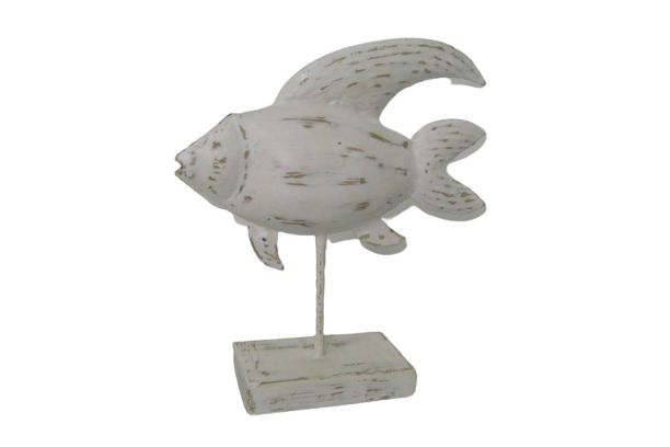 TOLA - FISH ON STAND WHITE 25 X 8 XH 27 CM