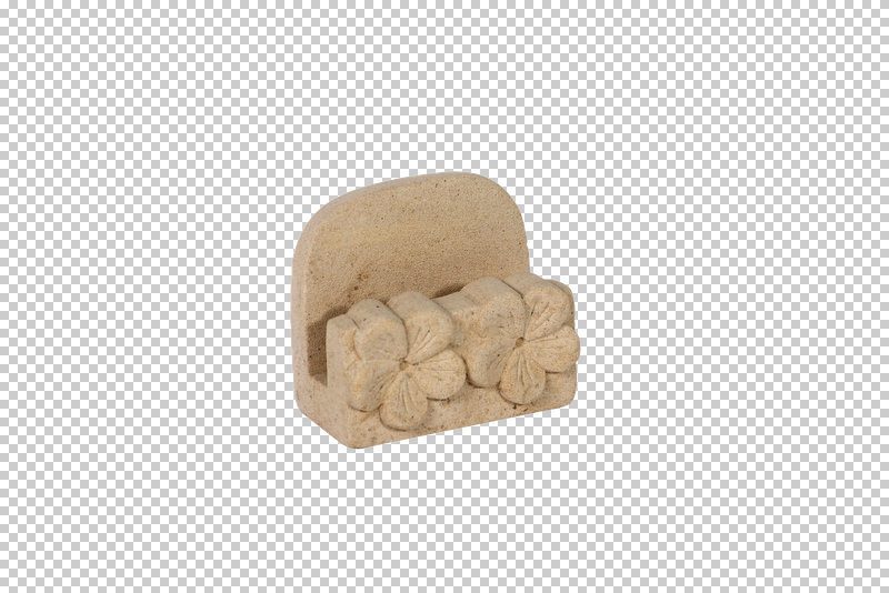 ABIGAIL - CARD HOLDER 2 FLOWERS WHITE SAND 8 X 7 CM