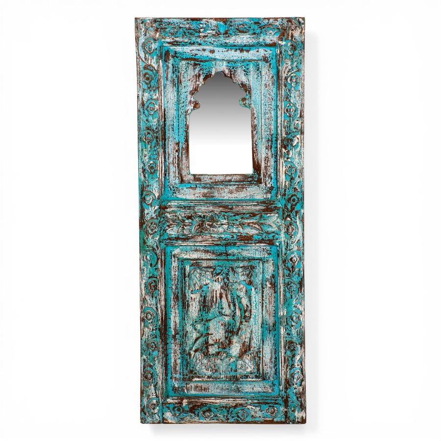 MENARA - PANEL WITH MIRROR BLUE 38 X H 106 CM