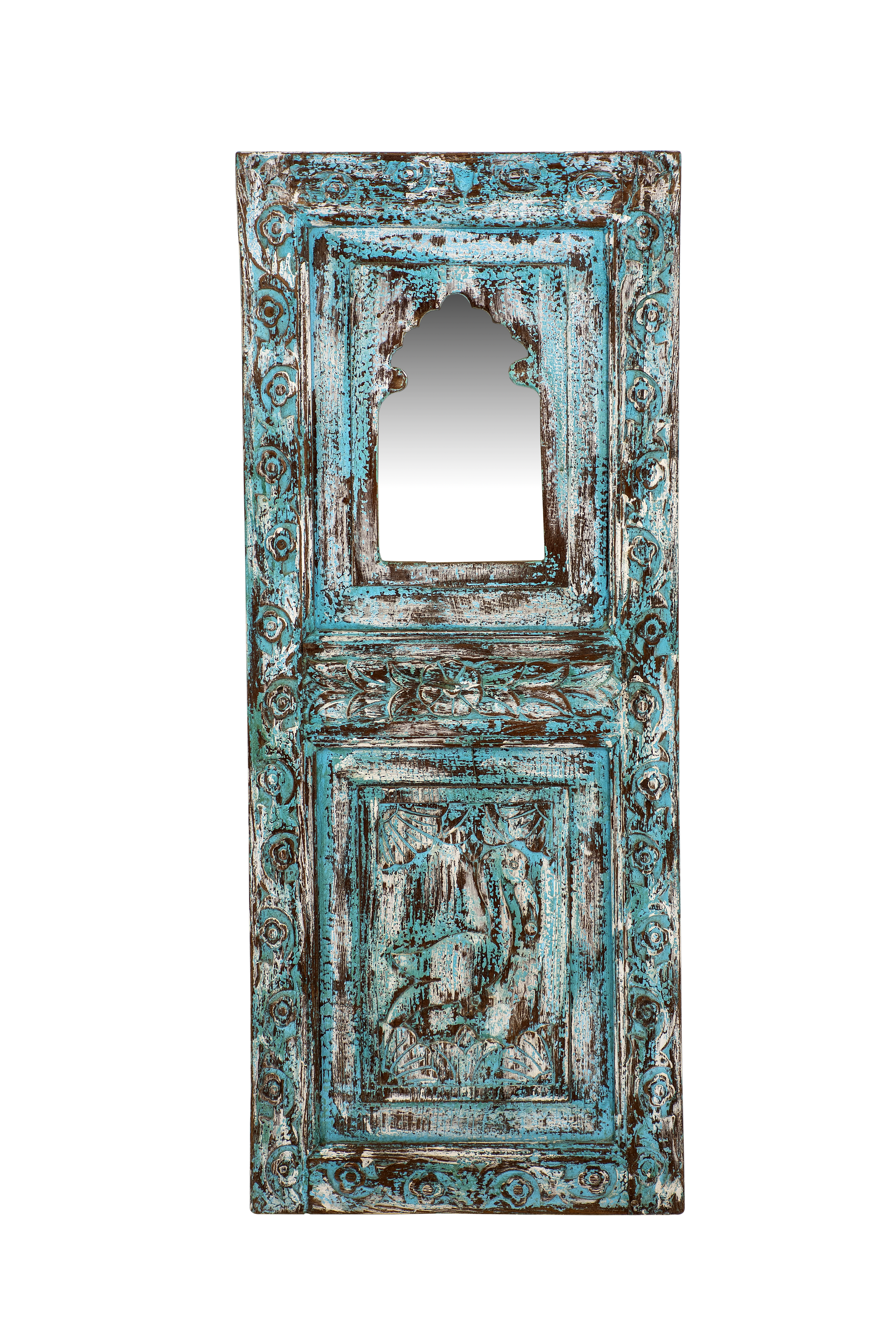 MENARA - PANEL WITH MIRROR BLUE 38 X H 106 CM